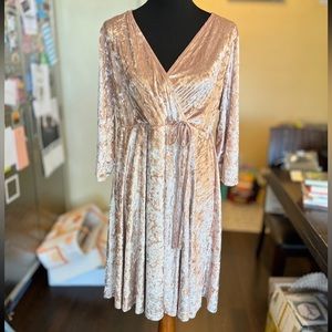 Crushed Velvety Vintage Inspired Wrap Sexy Dress